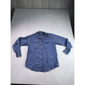 Harley-Davidson Women's Blue Long Sleeve Button Up Shirt Top Size L Motorcycle